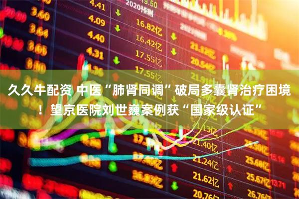 久久牛配资 中医“肺肾同调”破局多囊肾治疗困境！望京医院刘世巍案例获“国家级认证”